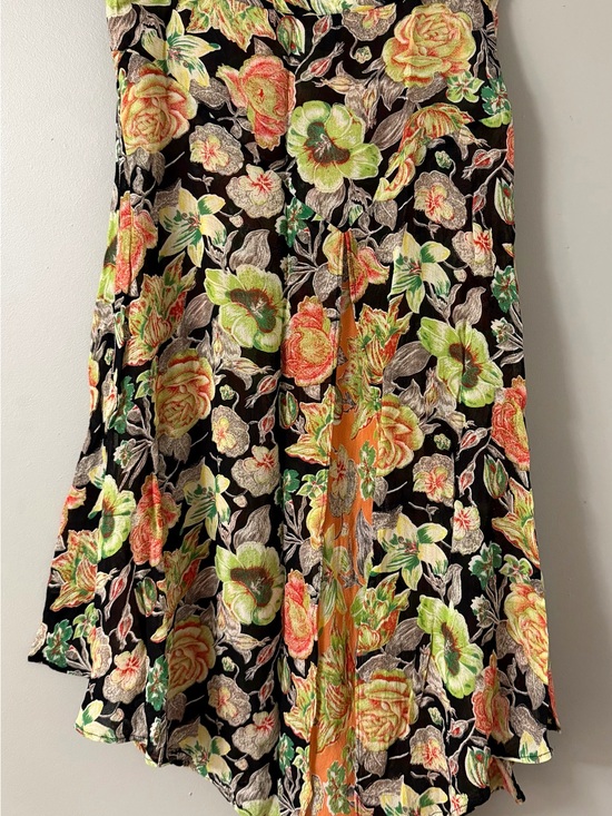 SarahArizona Dresses & Skirts - Vintage Floral Asymmetrical Rayon Skirt Boho Y2K Size L